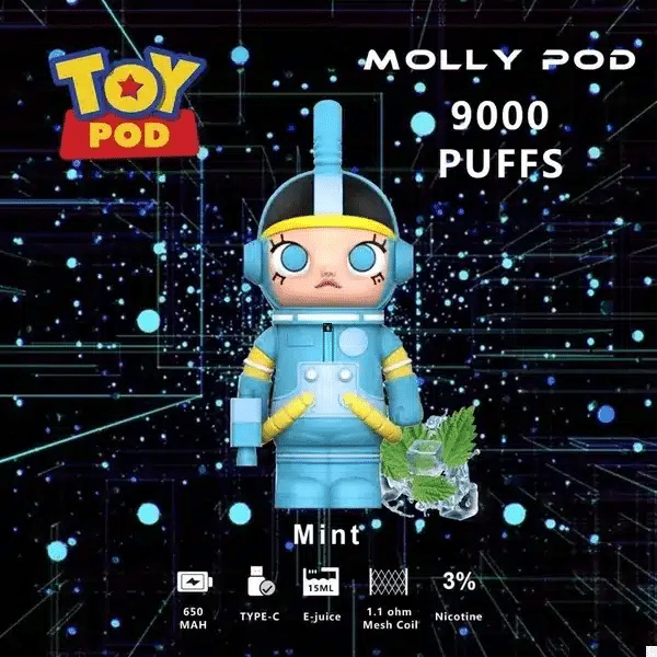 molly disposable pod 9000 puffs mint